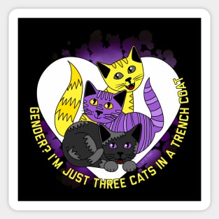 Three Cats In A Trench Coat Sticker